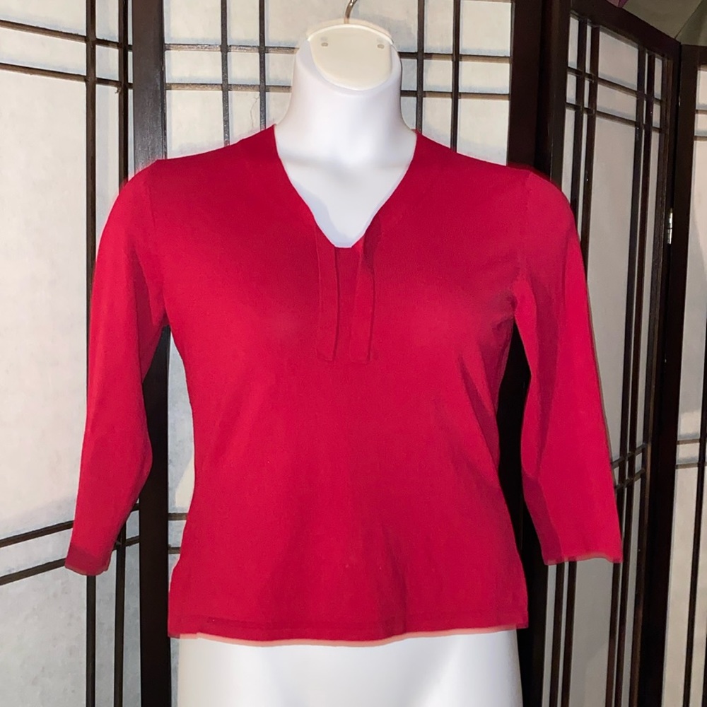 Red shell sweater